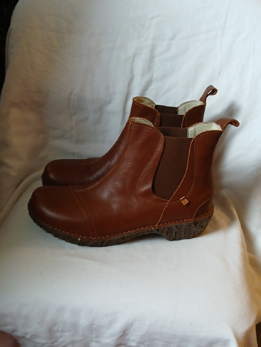 El Naturalista Brown Leather Chelsea Ankle Boots